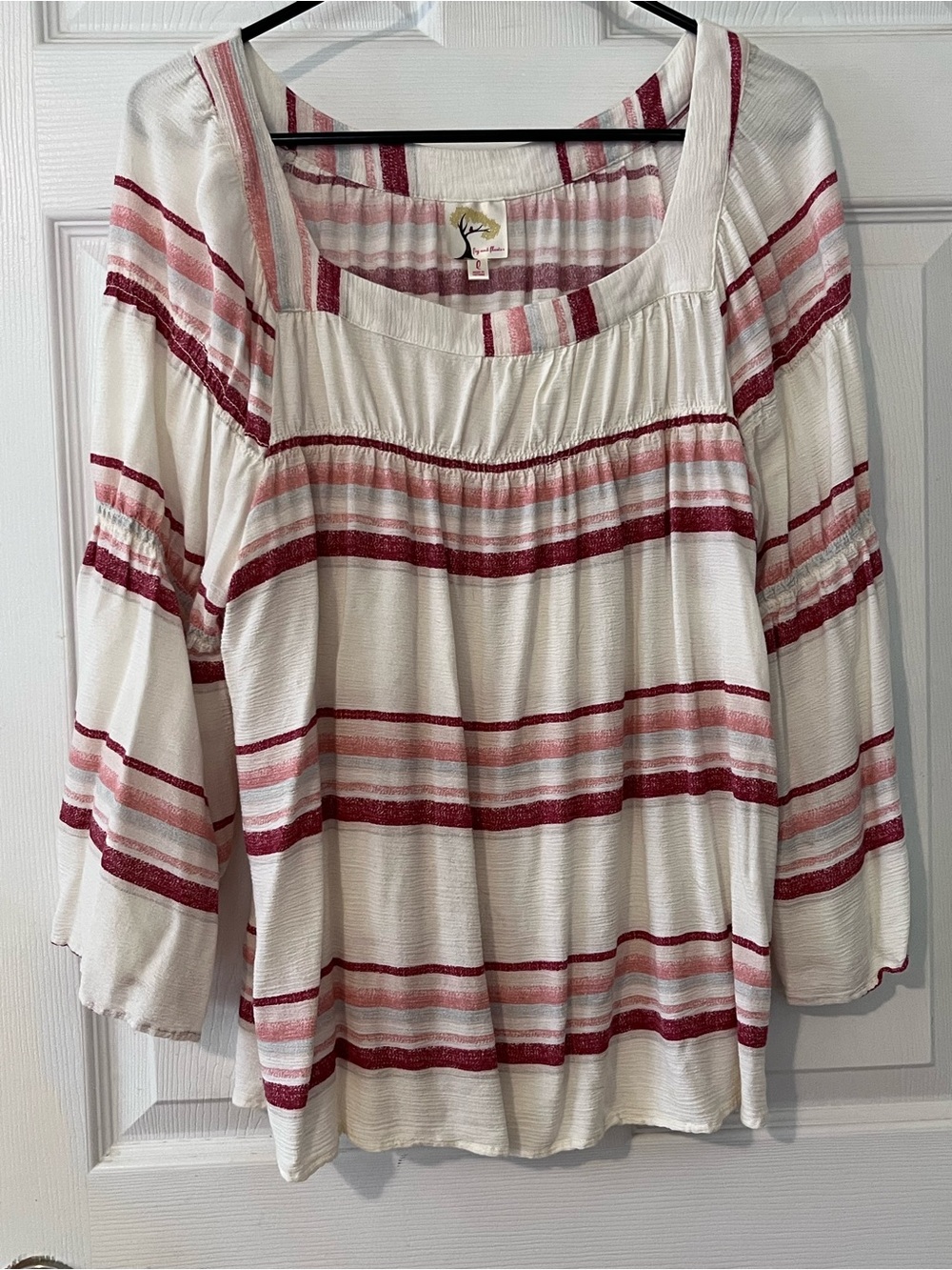 fig and flower Cream Boho Top